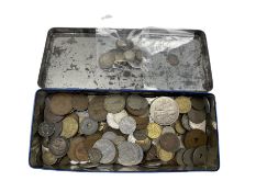 Great British and World coins including various silver threepence pieces