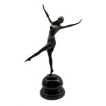 Art Deco style bronze figure of a dancer after 'Chiparus'