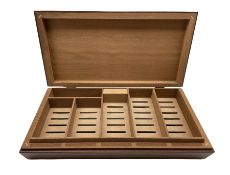 Modern five division cigar humidor 48cm x 24cm