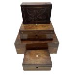 Victorian mahogany brass bound writing box