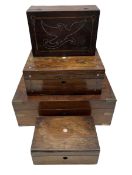 Victorian mahogany brass bound writing box