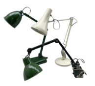 Vintage green enamel machinist lamp by E.D.L
