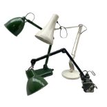 Vintage green enamel machinist lamp by E.D.L