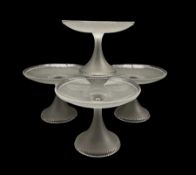 Set of four early 20th century frosted glass tazza