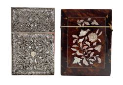 19th century silver filigree card case