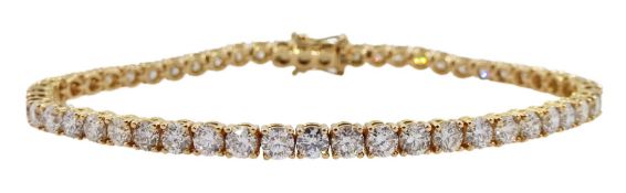 18ct rose gold round brilliant cut diamond line bracelet