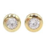 Pair of 9ct gold cubic zirconia stud earrings