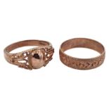 Two 9ct rose gold rings