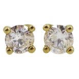 Pair of 18ct gold round brilliant cut diamond stud earrings