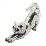 Silver cat ornament