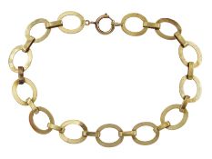 9ct gold flat oval link bracelet