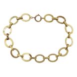 9ct gold flat oval link bracelet