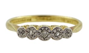 Early 20th century illusion set five stone diamond ring