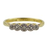 Early 20th century illusion set five stone diamond ring