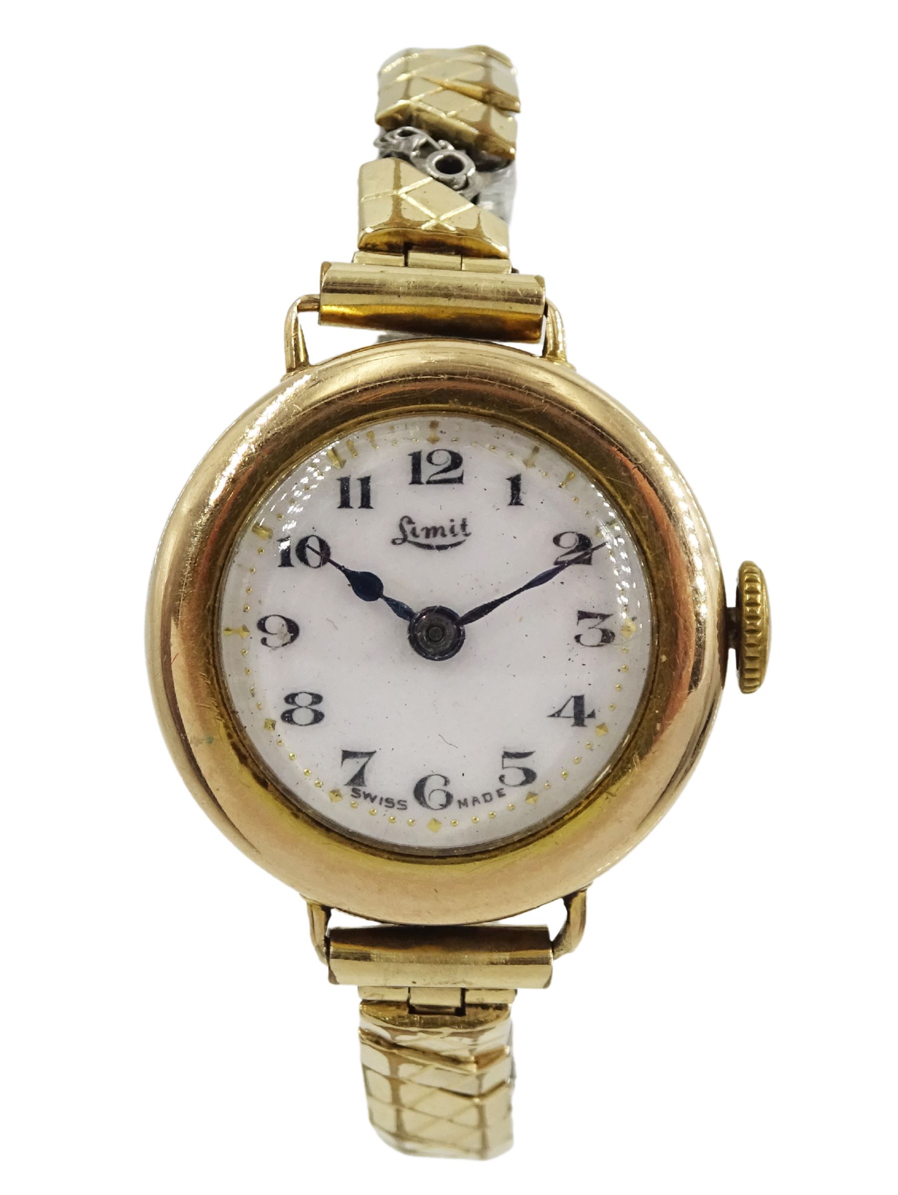 Limit 9ct gold ladies manual wind wristwatch