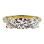 18ct gold three stone round brilliant cut diamond ring