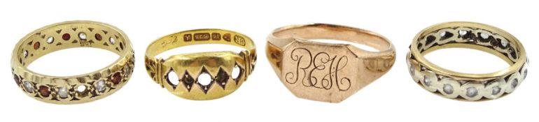 9ct rose gold signet ring