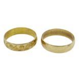 Two gold wedding bands