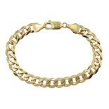 9ct gold flattened curb link bracelet