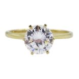 14ct gold single stone cubic zirconia ring