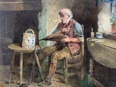 Henry Benjamin Roberts RI RBA (Liverpool 1832-1915): 'The Amateur Clock Cleaner'