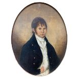 English School (early 19th century): Half Length Portrait of Regency Period Gentleman