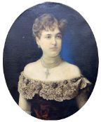 Austrian School (19th century): Bust Length Portrait of Baroness Hanna von Ettingshausen Countess La