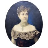 Austrian School (19th century): Bust Length Portrait of Baroness Hanna von Ettingshausen Countess La