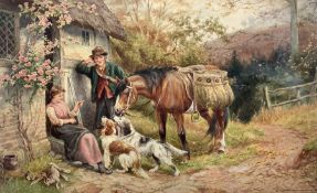 Horace Hammond (AKA James Barclay) (British 1842-1926): 'Cottage Scene'