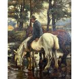 Arthur Spooner (British 1873-1962): Watering Horses