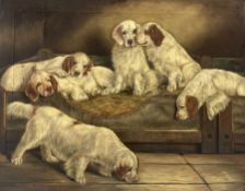 Benedict Angell Hyland (British 1859-1933): Family of Clumber Spaniels