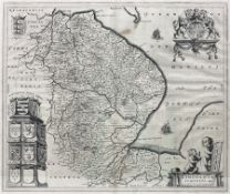 After Johannes Blaeu (Dutch 1571-1638): 'Lincolnia Comitatus Anglis Lincolnshire'