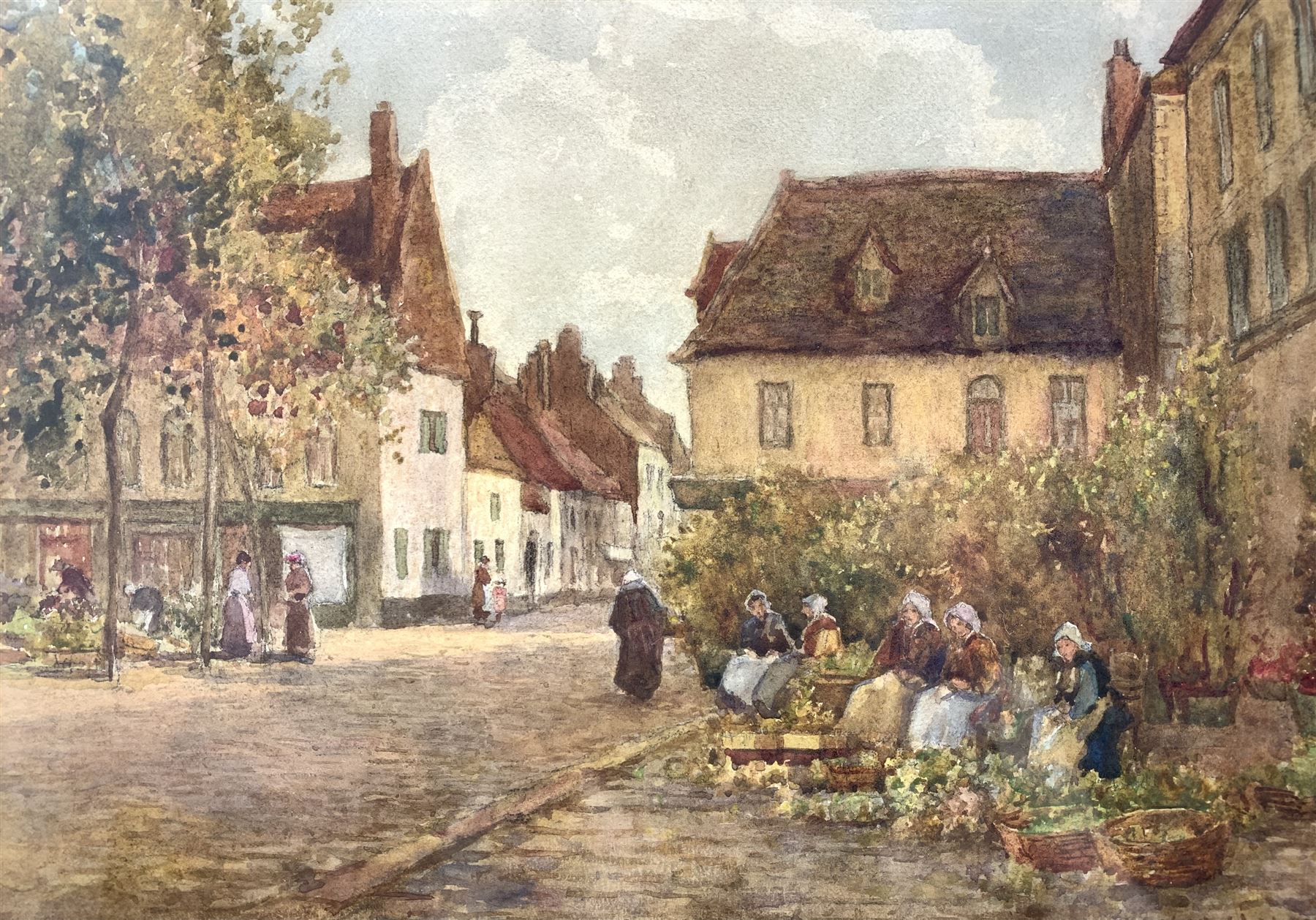 James W Milliken (British 1887-1930): Flower Market in Dam Square Amsterdam and Dutch Street Scene - Image 3 of 4