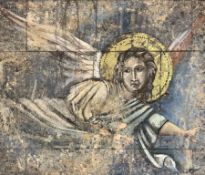 English School (20th century): Renaissance Style Archangel Fresco