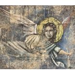 English School (20th century): Renaissance Style Archangel Fresco