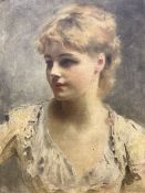 Gustave Jean Jacquet (French 1846-1909): Bust Length Portrait of a Lady