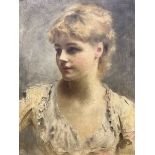 Gustave Jean Jacquet (French 1846-1909): Bust Length Portrait of a Lady