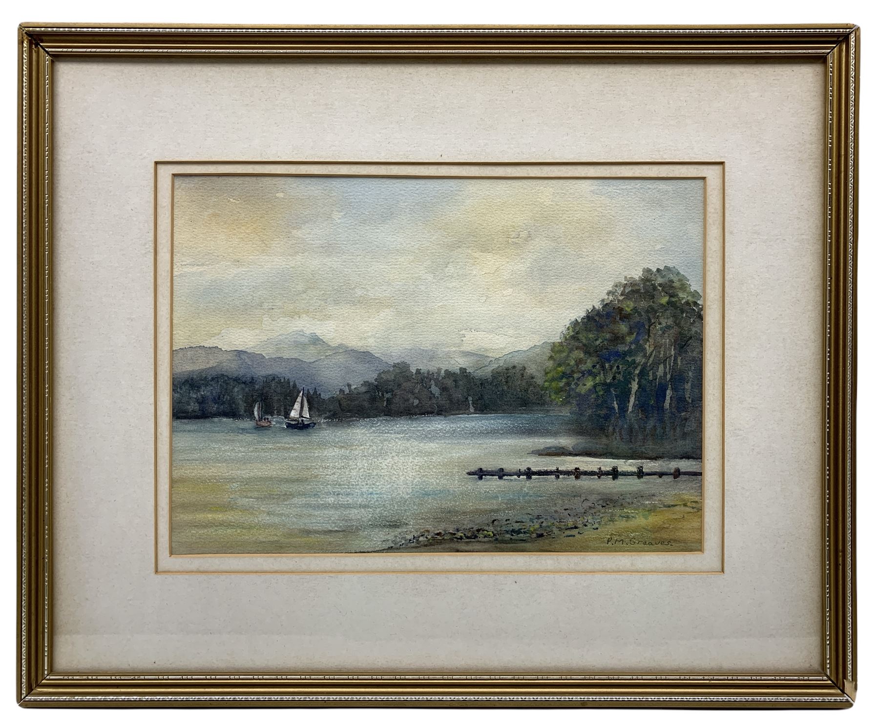 Pam Greaves (British 20th century): 'Windermere from Waterhead' - Image 2 of 2