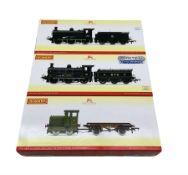 Three Hornby '00' gauge locomotives R3704 Ruston & Hornsby 48D and Flatbed Wagon Works Livery