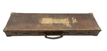 Late Victorian Westley Richards brass mounted gun case for an Anson & Deeley Hammerless Gun