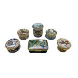 Six Halcyon Days enamel boxes comprising 'The Compleat Angler'