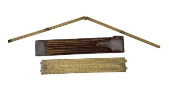 Folding barrel measure by Buss of 48 Hatton Garden London and another brewery measure housed in a le