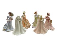 Four Wedgwood bisque porcelain figures designed by Shirley Curzon comprising Abigail