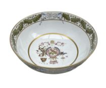 Late 19th century Samson bowl inscribed 'Nelson April 22nd San Josef' with an armorial and within an