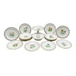19th century English porcelain Botanical dessert service