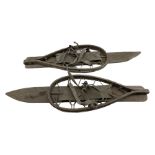 Pair of British WWII combination skis and snow shoes L75cm