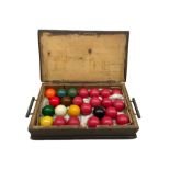 Group of vintage snooker balls