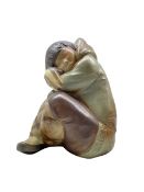 Lladro Gres figure of a sleeping Eskimo boy designed by Juan Huerto H27cm