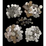 Approximately 900 grams of pre 1947 silver coins and various pre-decimal base metal coins including