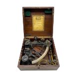 Late Edwardian mahogany cased sextant by Heath & Co. Ltd Crayford. London. Made for D. McGregor & Co